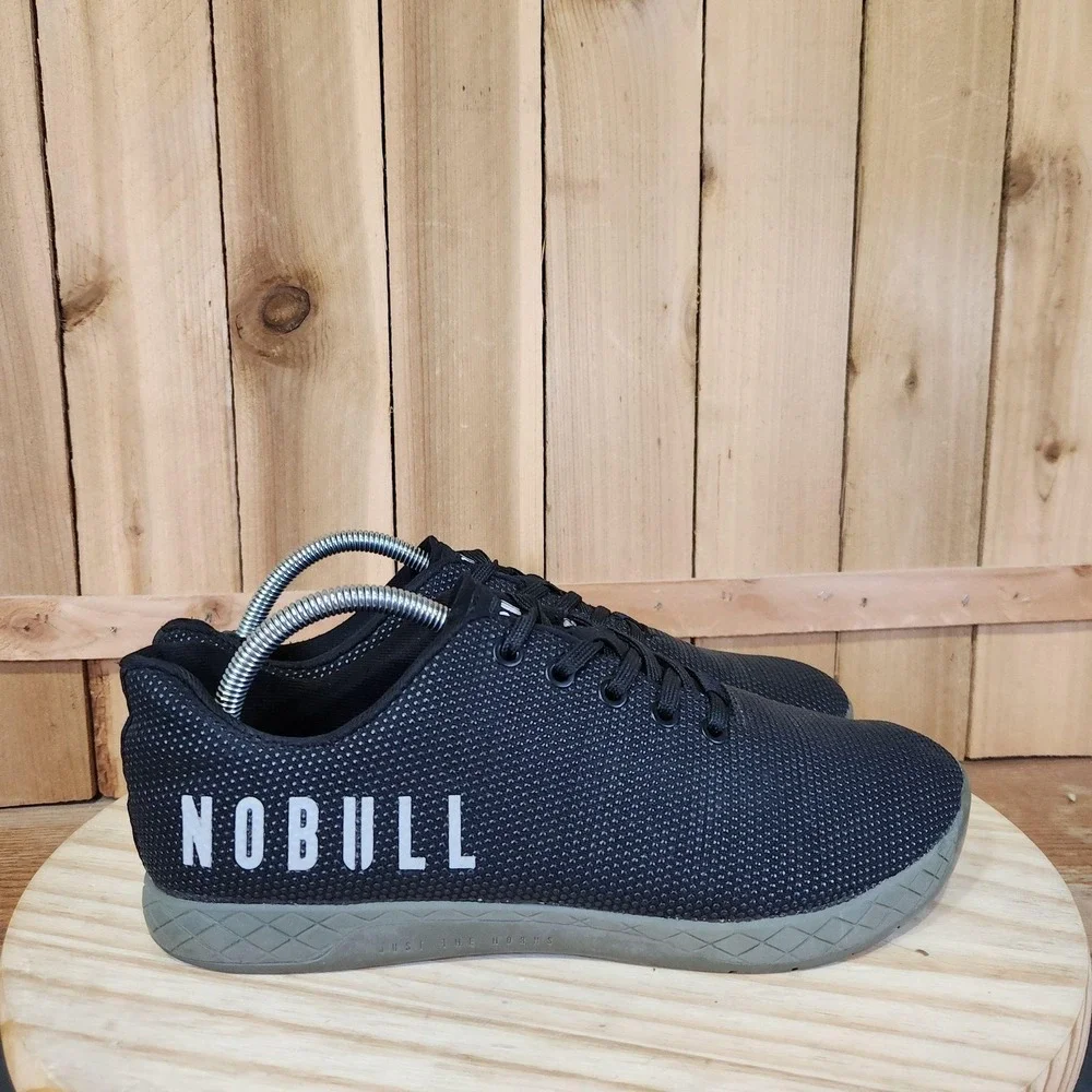 NOBULL Trainer Shoes Mens 10 Black Gray Low Top Gym Training Athletic Sneakers